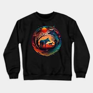 trippy wolf Crewneck Sweatshirt